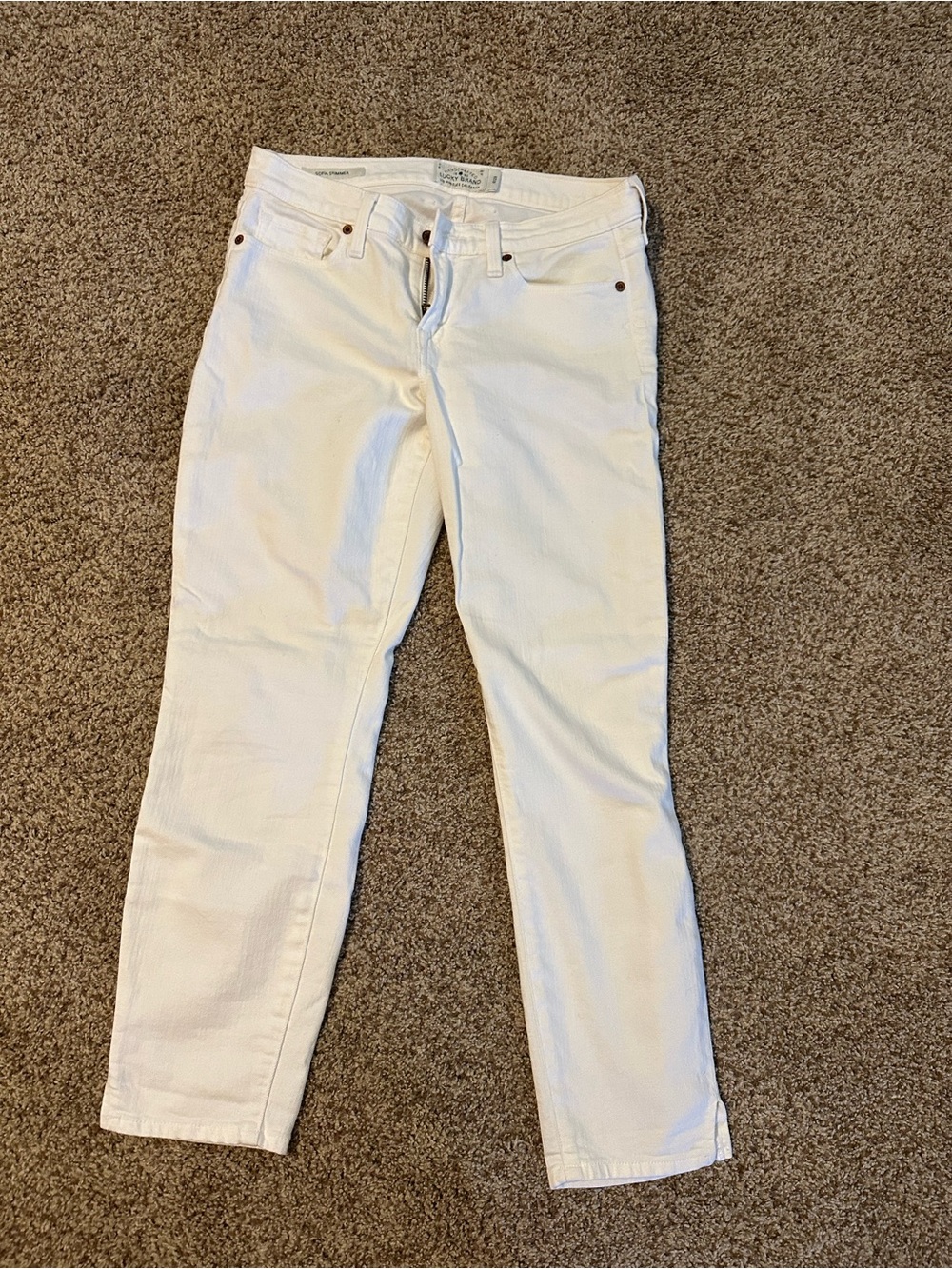 Lucky Brand White Straight Leg Jeans